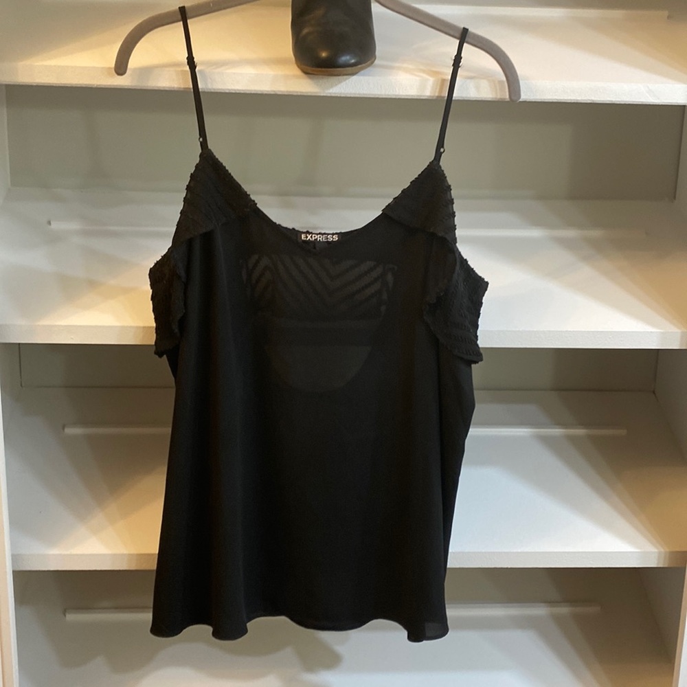 100 percent polyester black top from Express